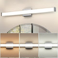 Modern LED Bathroom Vanity Light 36 inch 24W Dimmable 3CCT Bathroom Light Fixture Over Mirror Rectangle Bath Vanity Light Bar with Double Layer Acrylic Shade (Chrome)