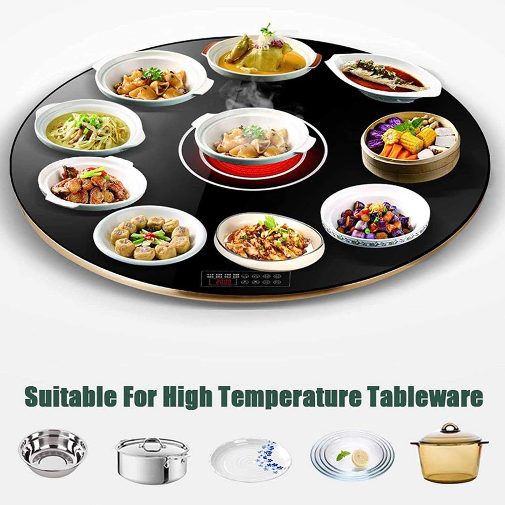 24' Electric Warming Tray, Multifunctional Hotplates with Adjustable Temperature and Touch,Tempered Glass Surface for Buffets Party, Parties,Dinners
