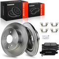 A-Premium 11.49 inch (291.85mm) Rear Vented Disc Brake Rotors + Ceramic Pads kit Compatible with Select Nissan and Infiniti Models - LEAF, Rogue, Rogue Sport, G35, 350Z, Juke, X-Trail, Rogue Select