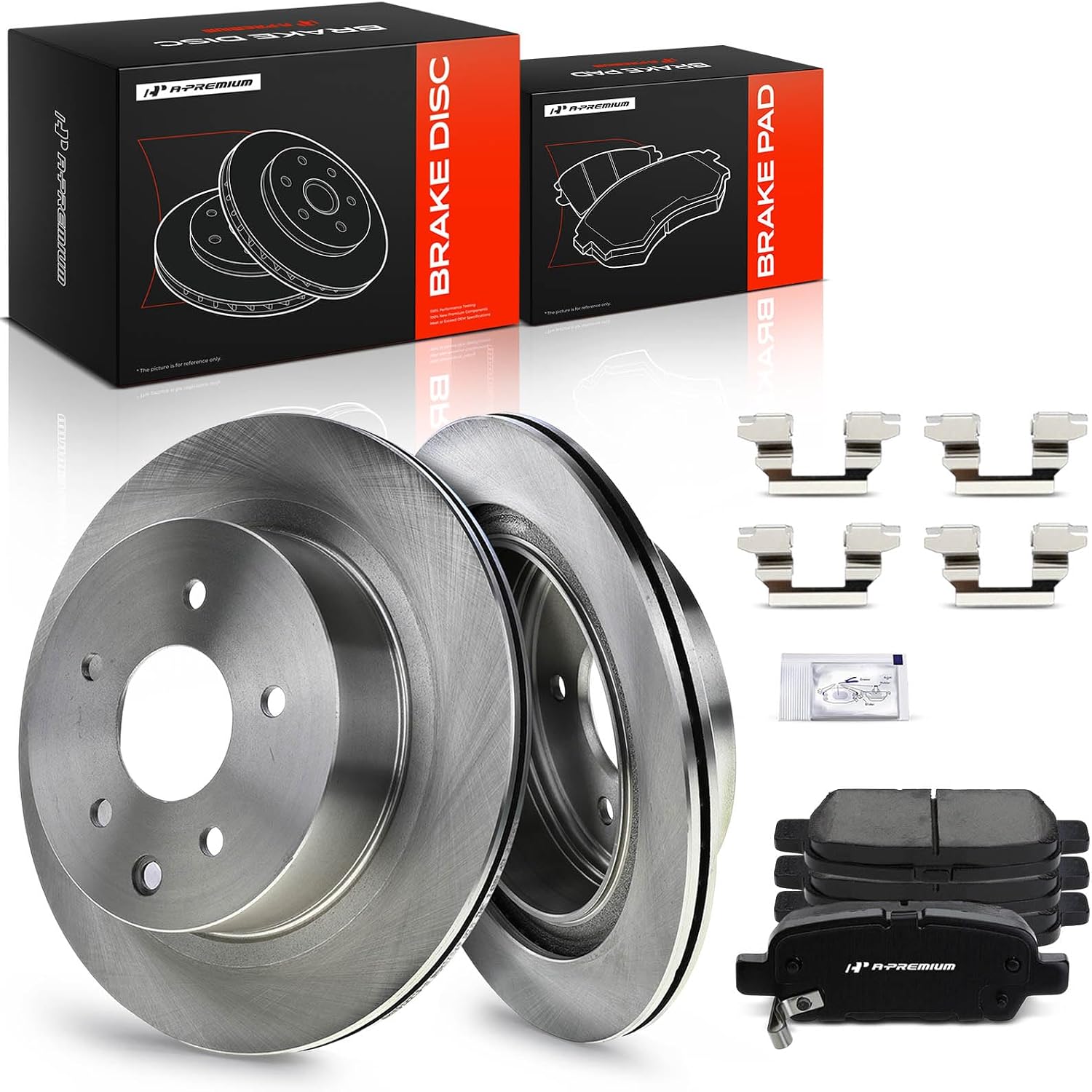 A-Premium 11.49 inch (291.85mm) Rear Vented Disc Brake Rotors + Ceramic Pads kit Compatible with Select Nissan and Infiniti Models - LEAF, Rogue, Rogue Sport, G35, 350Z, Juke, X-Trail, Rogue Select