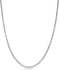 Kooljewelry 14k White Gold 2 mm Diamond Weave Chain Necklace (16, 18, 20, 22, 24, 26 or 30 inch)