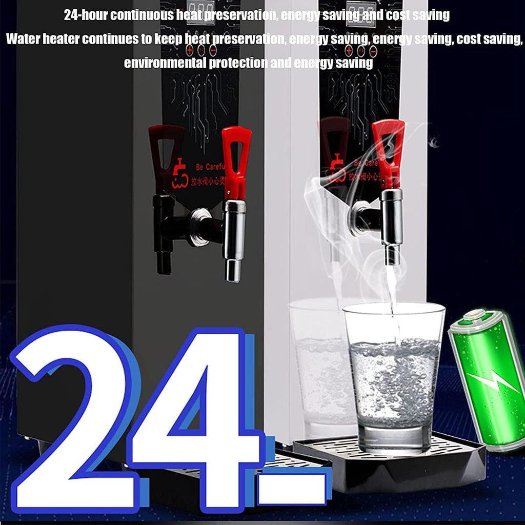 Heating Large-Capacity Water Dispenser, Automatic Large-Capacity Electric Heating Water Boiler for Commercial Milk Tea Shops,White
