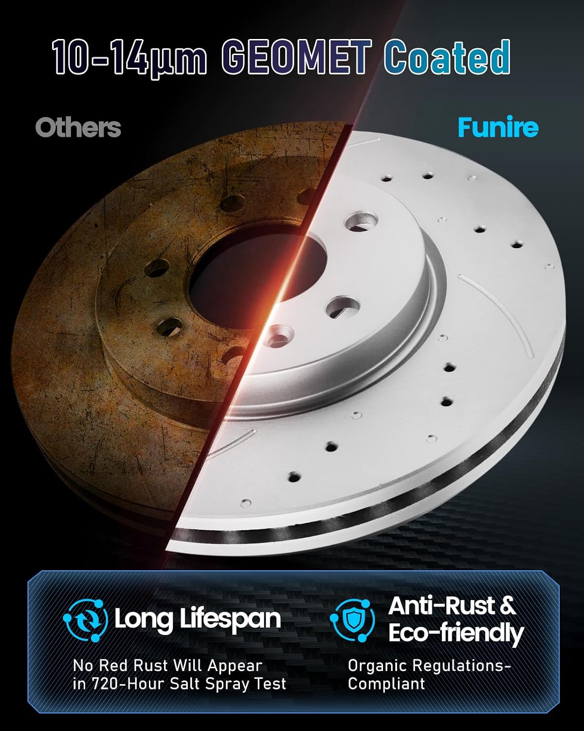 Front Brake Kit, Brake Rotors and Brake Pads Compatible with 2003-2007/2009-2011 Nissan Murano, 2004-2008 Maxima|Anti-Rust Geomet Coated |319.5mm(12.6in)|D969-7870 & 31375 |Front Brake Rotors