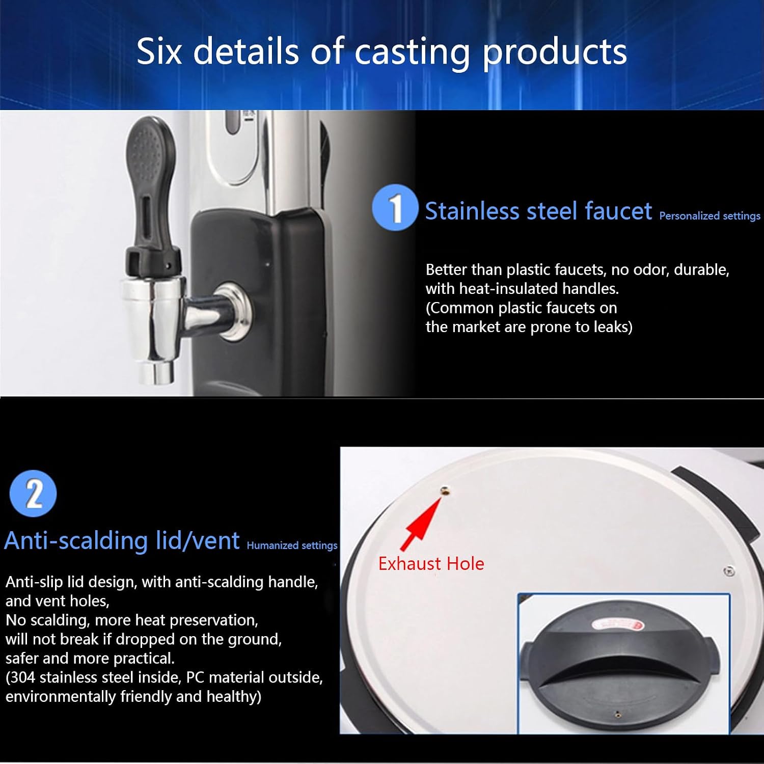 Commercial Large Capacity Stainless Steel Hot Water Dispenser Temperature Control Electric Boiling Bucket for Coffee Shops Milk Tea Shops Restaurants,35L