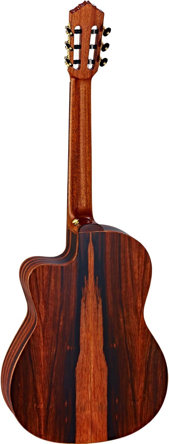 Ortega Guitars 6 String Private Room Striped Ebony Suite w/Arm Rest Solid Top Slim Neck Acoustic-Electric Nylon Classical Guitar w/Bag, Right, natural (STRIPEDSU.C/E)