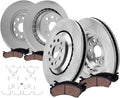 Detroit Axle - 8pc Brake Kit for 2018-2025 Lexus LS500 LS500h, Disc Brake Rotors Ceramic Brakes Pads 2019 2020 2021 2022 2023 2024 Replacement : 14.06' inch Front and 13.19' inch Rear Rotor