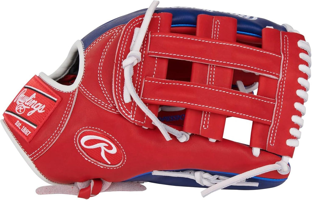 Rawlings Heart of The Hide R303 Outfield Baseball Glove 12.75 Scarlet Royal Right Hand Throw Standard Fit