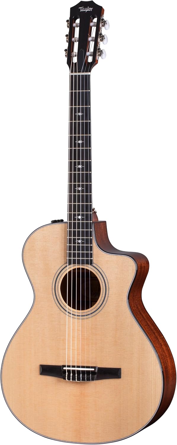 Taylor 312ce-N Grand Concert Nylon String Acoustic/Electric Guitar with Hardshell Case