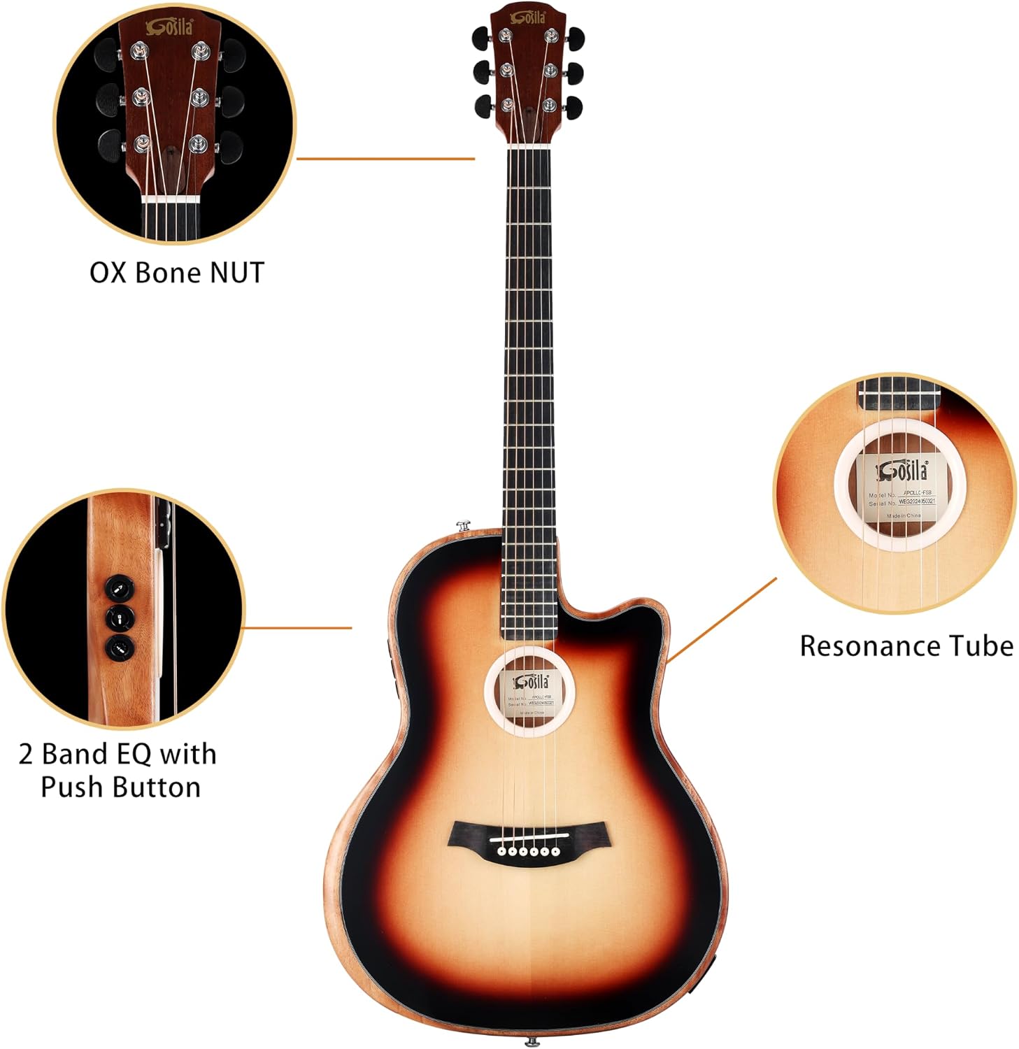 Electronic Acoustic Guitar SILENT GUITAR Travel Portable Guitars Solid Cedar top Okoume body