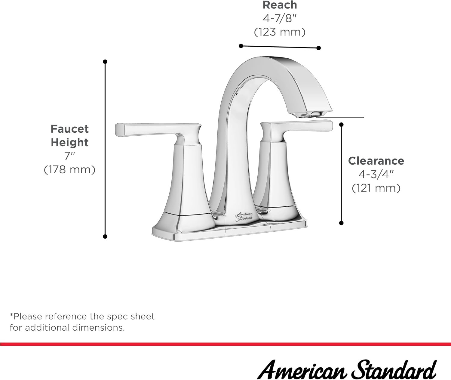 American Standard 7426201.295 Belmeade Two-Handle 4-Inch Centerset Bathroom Faucet, 1.2 GPM, Brushed Nickel