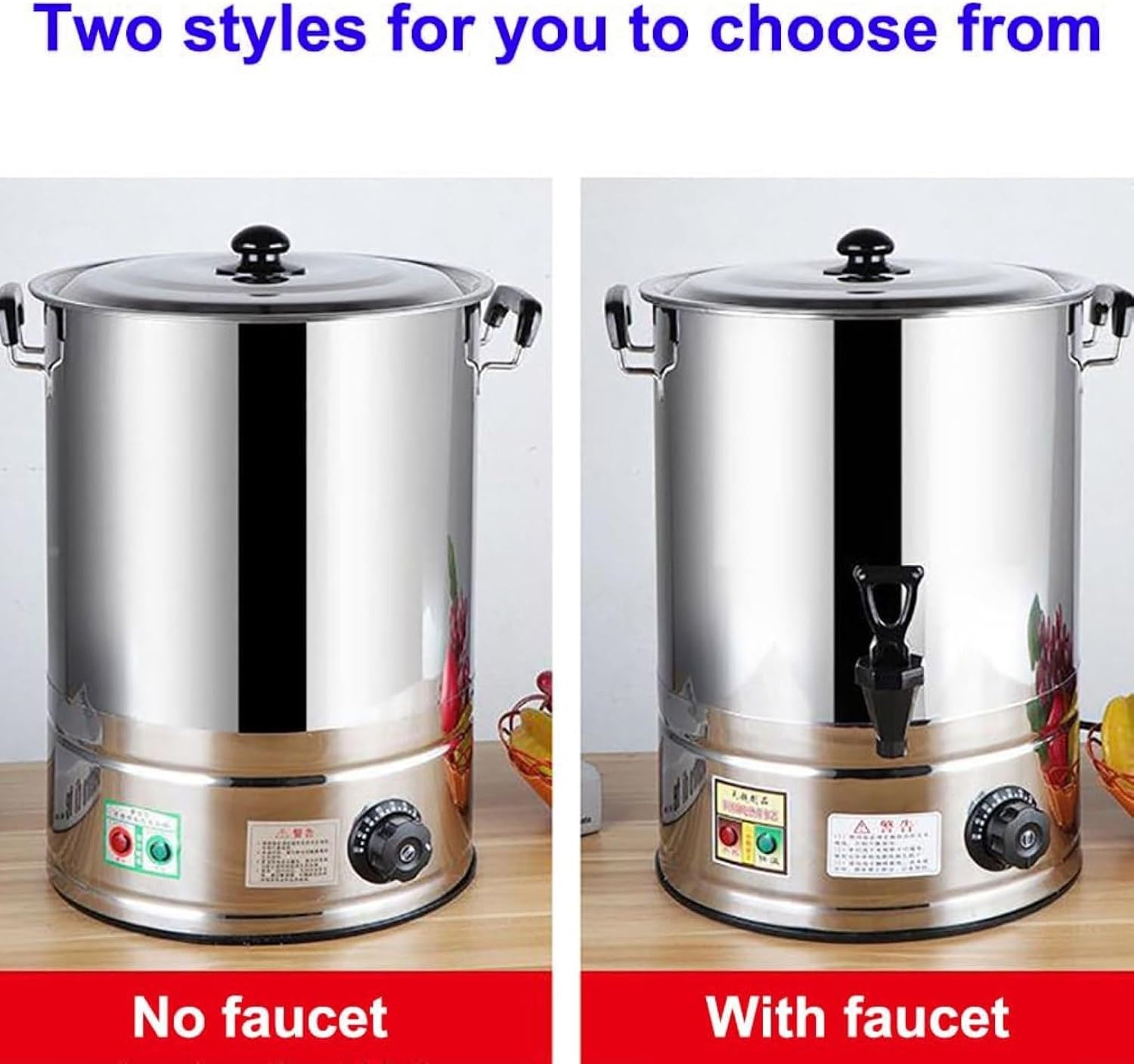 Commercial Coffee Urn, 20L/30L/40L Stainless Steel Electric Juice Maker With Lid Large Hot Water Dispenser For Catering Cafe Wedding Reception(No faucet,20L)