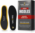 VKTRY Gold for Cleated Shoes - Carbon Fiber Performance Insoles - Customized Athletic Inserts for Soccer & Track | Shock Absorption, Run Fast, Jump High, US: Men 3-3.5, Women 5-5.5, <120lb