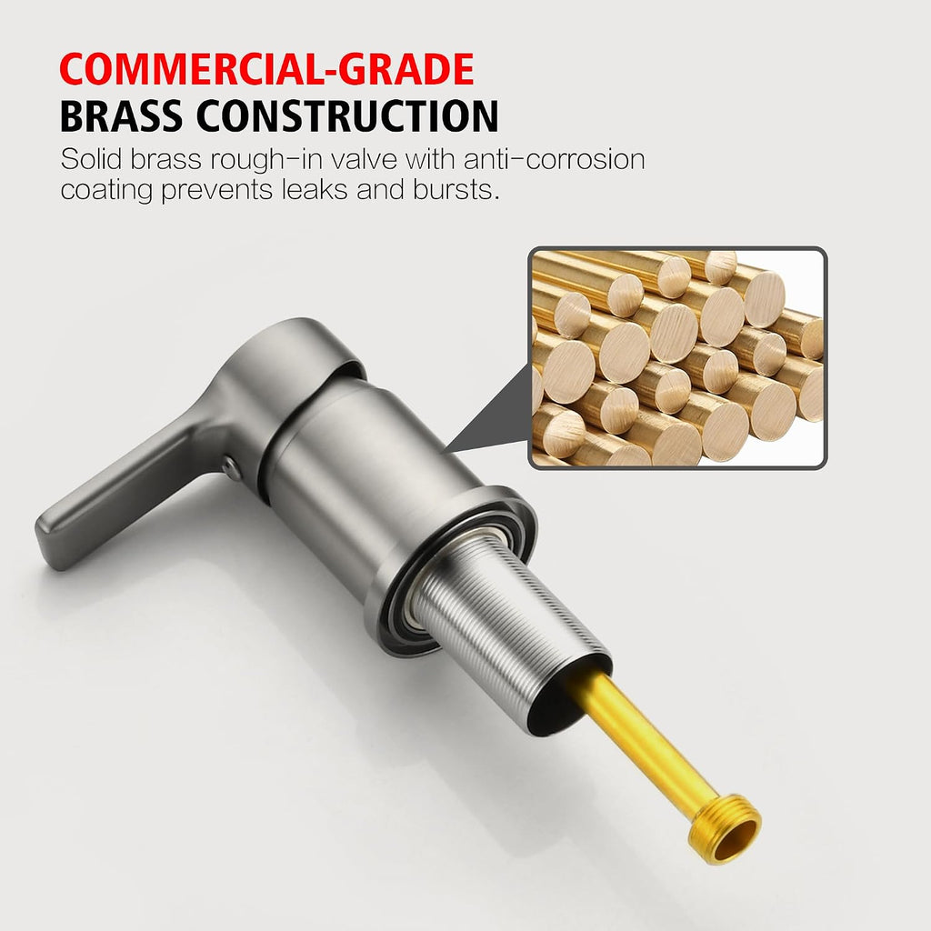 SUMERAIN Roman Tub Faucet Brushed Nickel Bathtub Faucet Set with Handheld Shower Sprayer