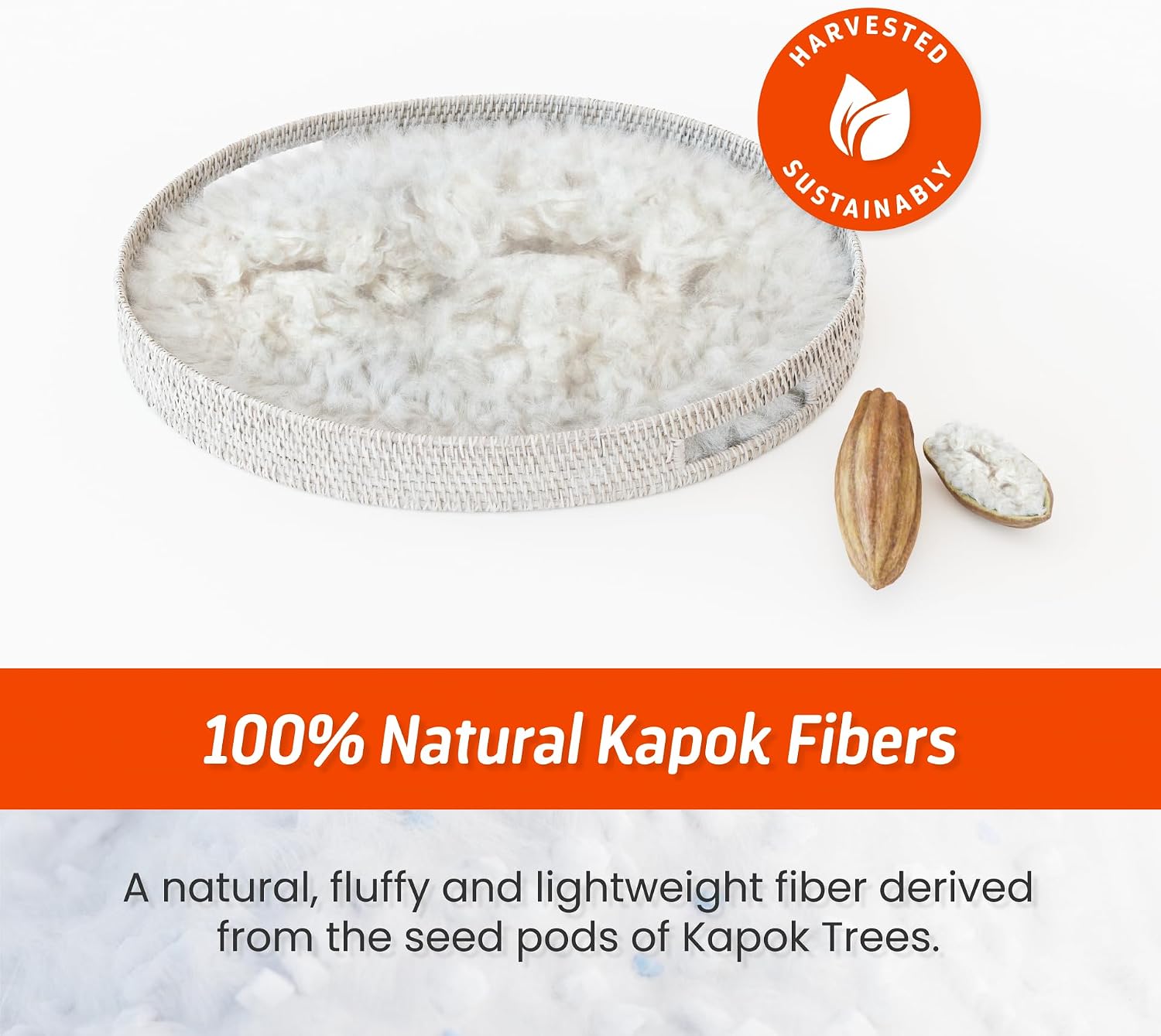 Layla Sleep, Adjustable Fill Kapok Pillow, Luxurious Cooling Pillow, Queen (Single), Supportive for Head, Neck, Fully Adjustable, Natural Material that is Light and Airy. Sleep Better-Kapok Pillows