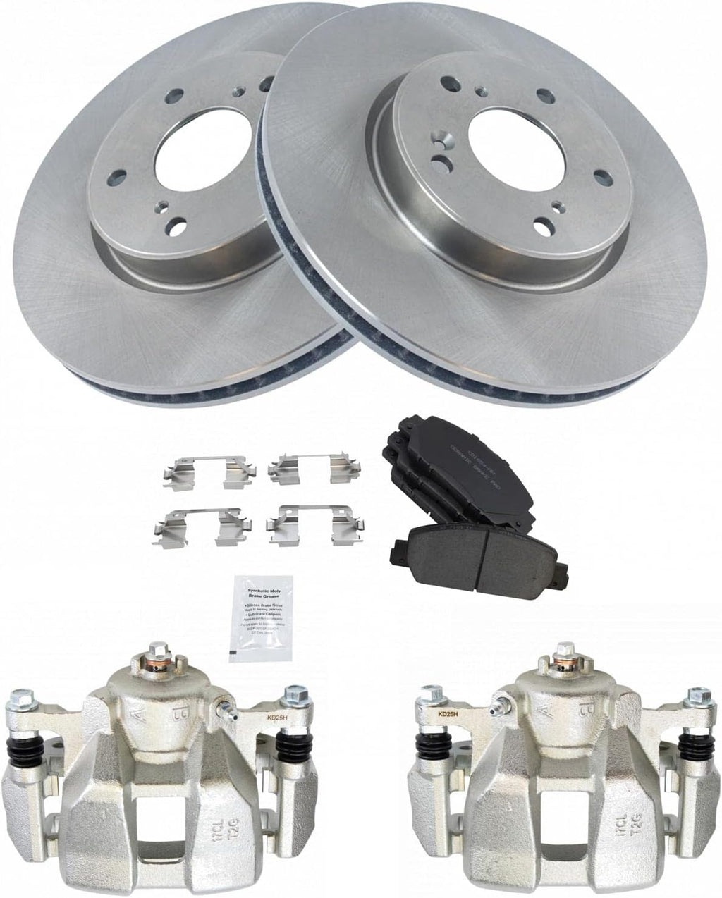 TRQ Front Brake Pad and Rotor Set Ceramic Vented Rotors Calipers Compatible with 2013-2022 Honda Accord 2016-2022 HR-V