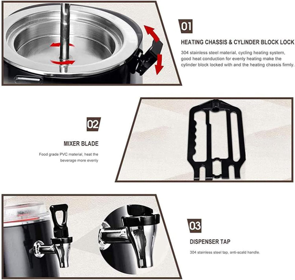 Hot Chocolate Maker Commercial Electric Machine Dispenser Warmer for Coffee Milk Tea Juice Heating
