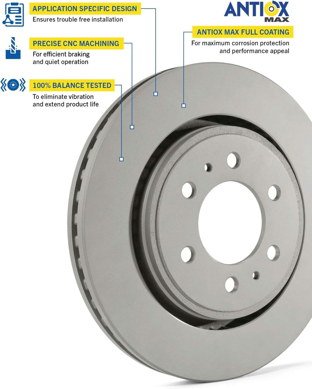 Goodyear Brakes PRK39648F | Front Brake Kit w/Pair (2) of Coated Brake Rotors & Carbon-Ceramic Brake Pads fit Chrysler Town & Country 16-08; Dodge Grand Caravan 16-08 & More - See Applications Below