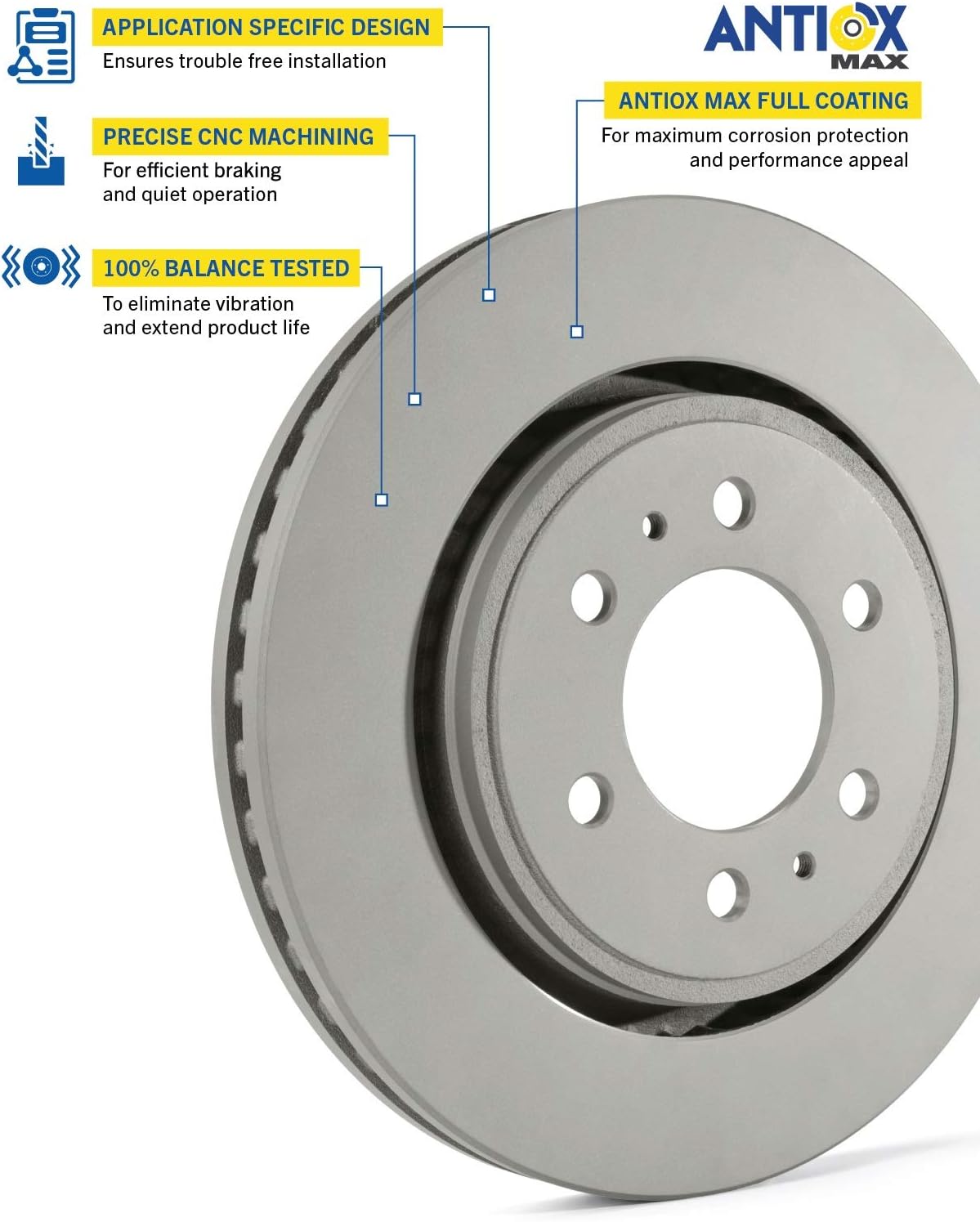 Goodyear Brakes PRK39648F | Front Brake Kit w/Pair (2) of Coated Brake Rotors & Carbon-Ceramic Brake Pads fit Chrysler Town & Country 16-08; Dodge Grand Caravan 16-08 & More - See Applications Below