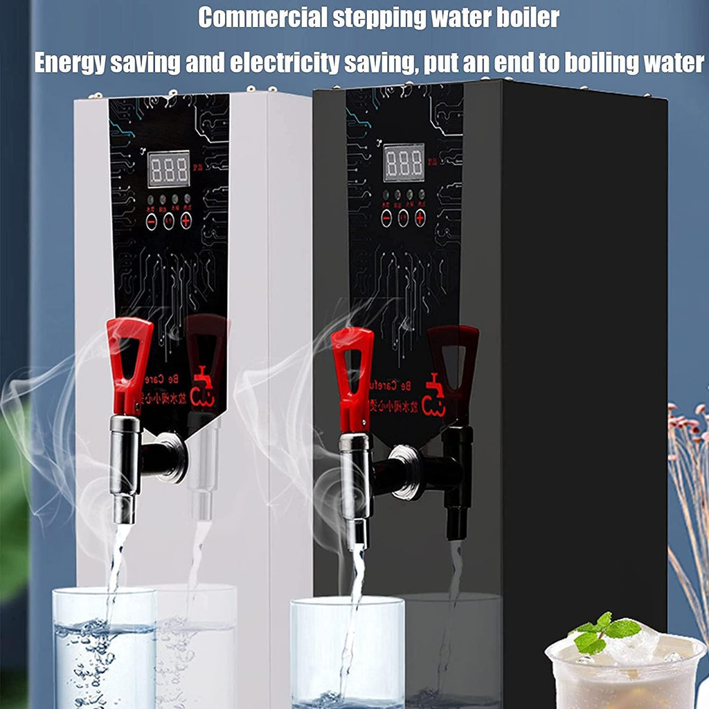 Heating Large-Capacity Water Dispenser, Automatic Large-Capacity Electric Heating Water Boiler for Commercial Milk Tea Shops,White