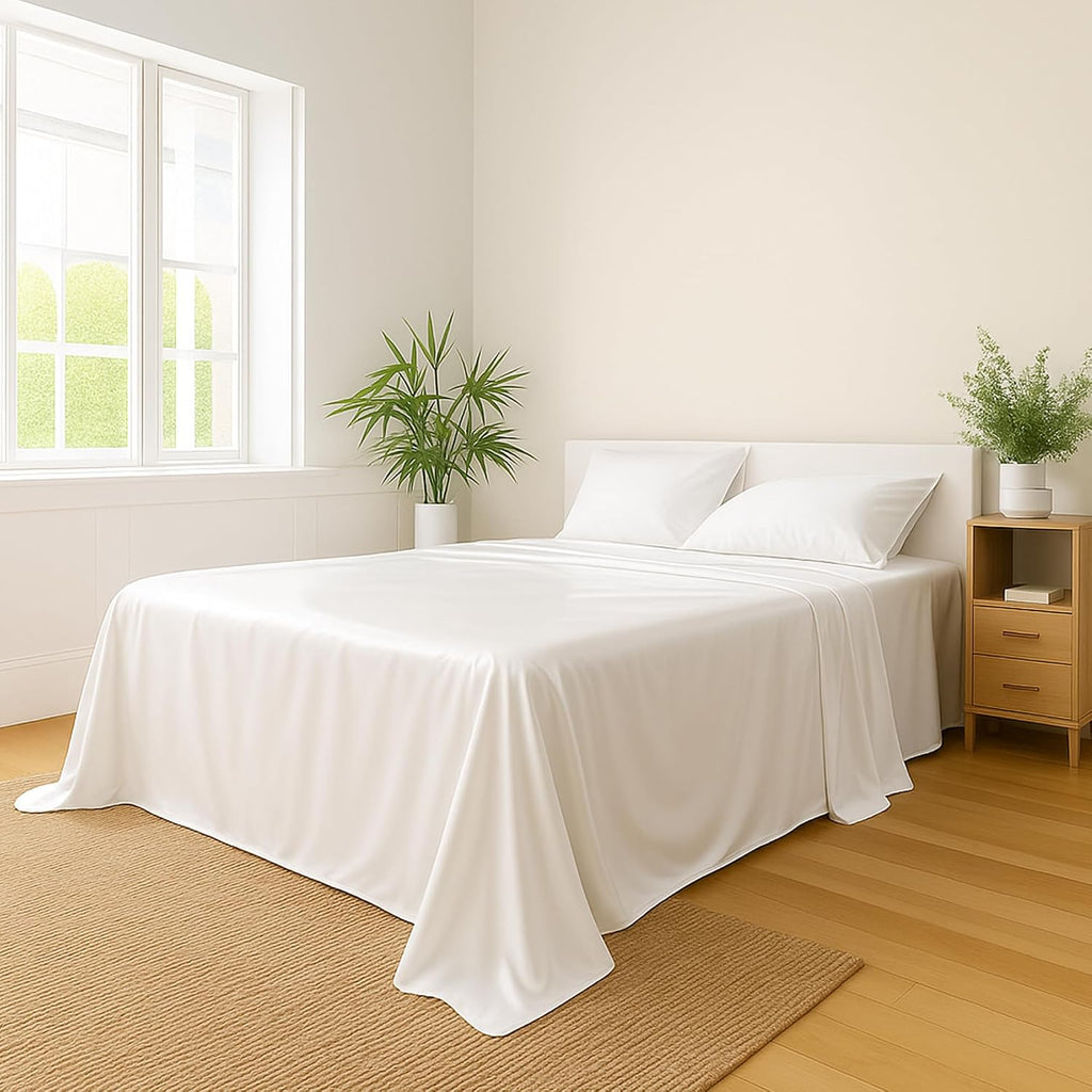 BedVoyage - Viscose from Bamboo Split King Size Sheets Set - Luxury 5pc King Sheet Set - Cooling Bed Sheets 18' Deep Pocket - Ultra Soft Sheet and Pillowcase Sets - Ivory