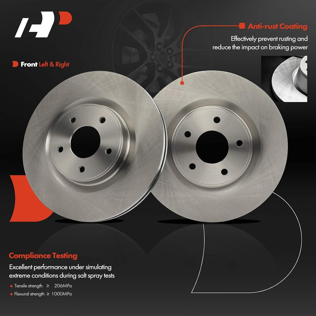A-Premium 12.59 inch (320mm) Front Vented Disc Brake Rotors + Ceramic Pads Kit Compatible with Select Nissan and Infiniti Models - Murano 2015-2023, Pathfinder 2013-2020, QX60, JX35, 6-PC Set