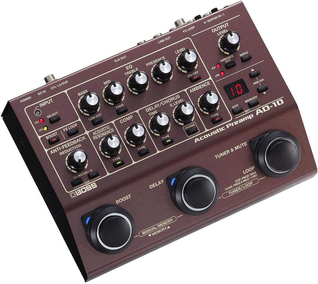 BOSS Acoustic Guitar Hardware (AD-10), Brown, Standard