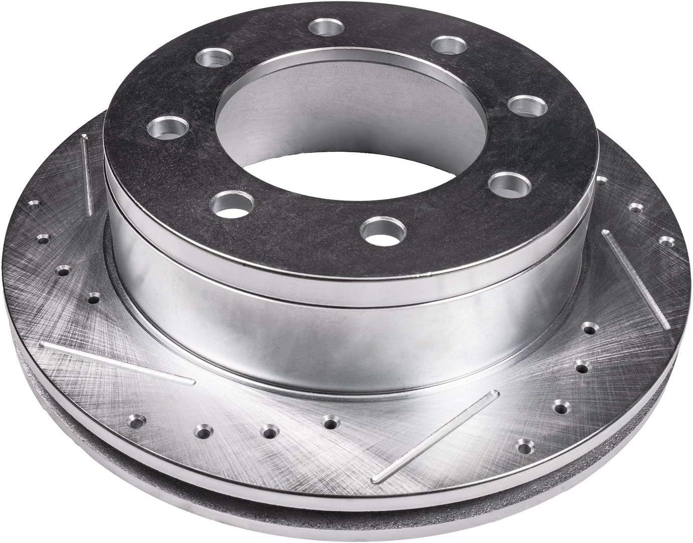 Detroit Axle - Brake Rotors for 2011-2019 Silverado Sierra 3500 HD Chevrolet GMC, 13.98' inch Front and Rear Drilled Slotted Disc Brake Rotors 2012 2013 2014 2015 Replacement