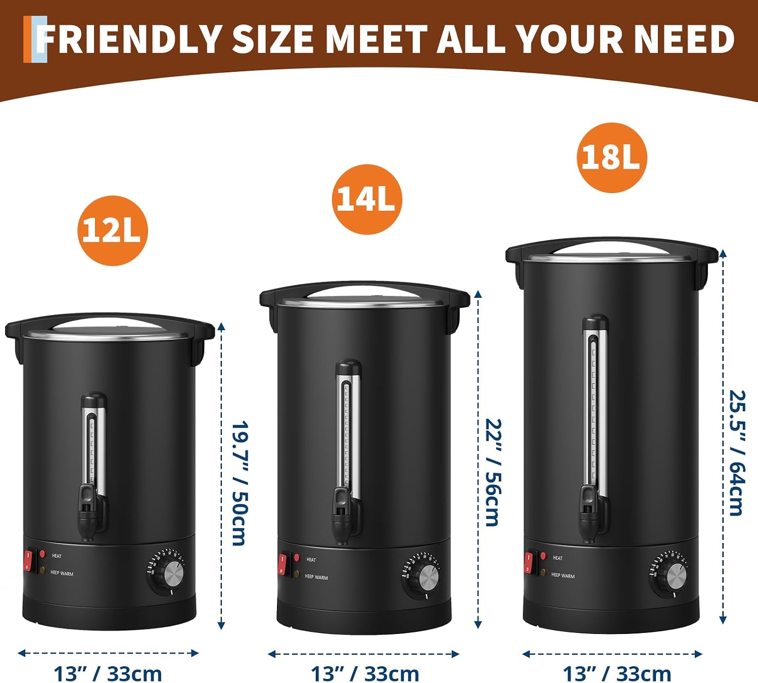 100 Cups Coffee Maker - 14 L/3.8 Gallon Double Wall Commercial Coffee Urn, Stainless Steel Coffee Dispenser Electric Hot Water Urn, Large Capacity Hot Coffee Dispenser for Meeting Wedding Catering