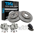 TRQ Front Brake Pad and Rotor Set Ceramic Vented Rotors Calipers Compatible with 2012 Kia Rio