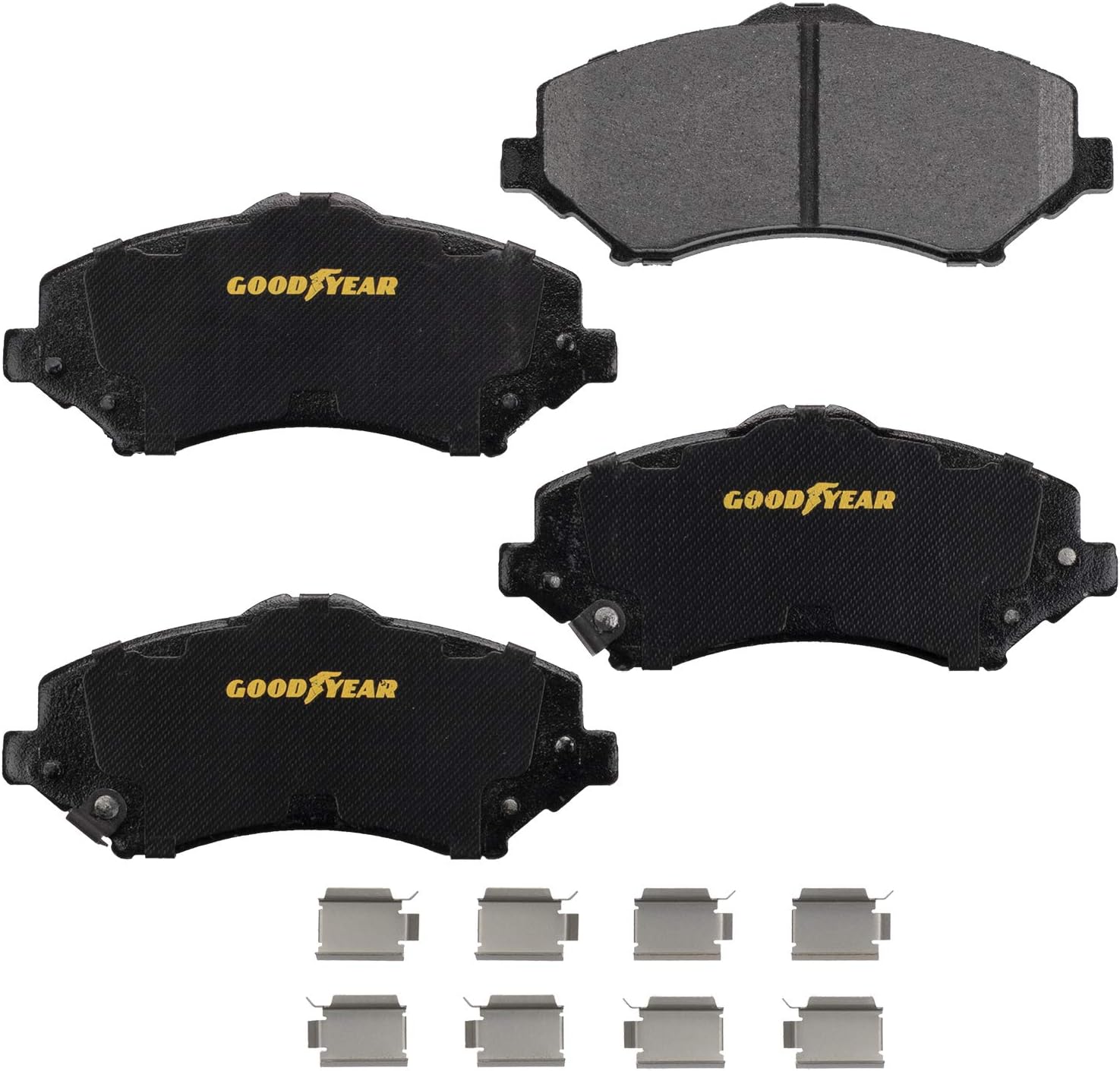 Goodyear Brakes PRK39648F | Front Brake Kit w/Pair (2) of Coated Brake Rotors & Carbon-Ceramic Brake Pads fit Chrysler Town & Country 16-08; Dodge Grand Caravan 16-08 & More - See Applications Below