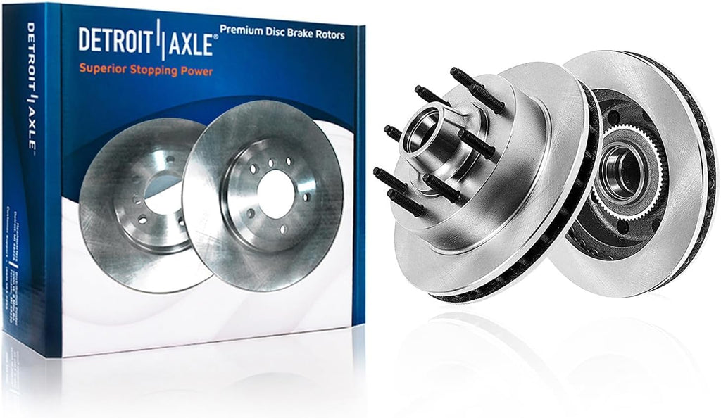 Detroit Axle - Brake Kit for 2008-2014 Ford E-450 Super Duty [Single Rear Wheel], 13.58' inch Front and Rear Disc Brake Rotors Ceramic Brake Pads with Hardware 2009 2010 2011 2012 2013 Replacement