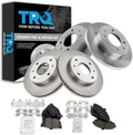 TRQ Front and Rear Ceramic Brake Pad and Rotor Set Compatible with 2002-2005 Hyundai Elantra