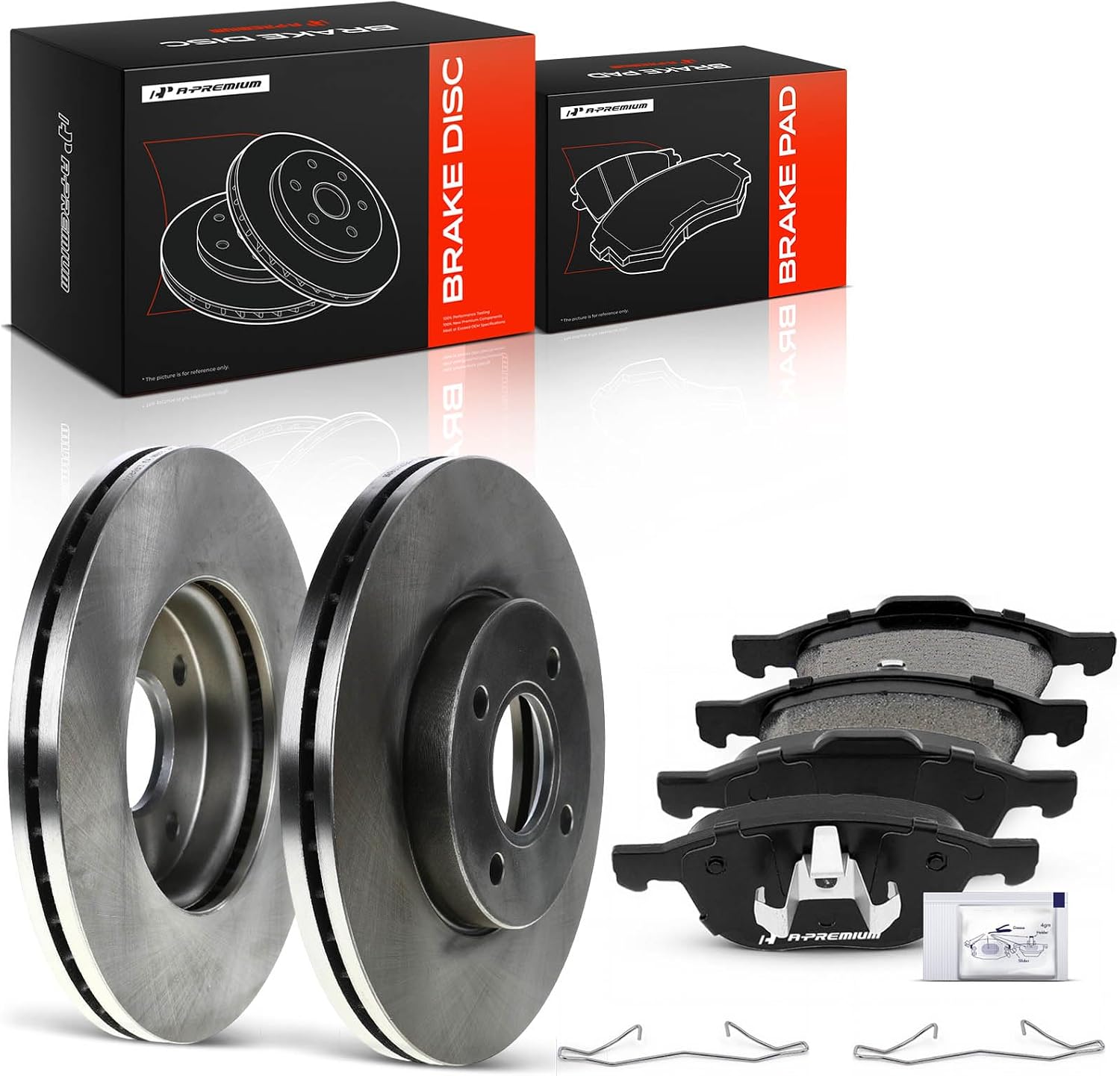 A-Premium 10.83 inch(275mm) Front Vented Disc Brake Rotors + Ceramic Pads Kit Compatible with Select Ford Models - Focus 2005-2007, 2.0L 2.3L, Not SVT Models, 6-PC Set