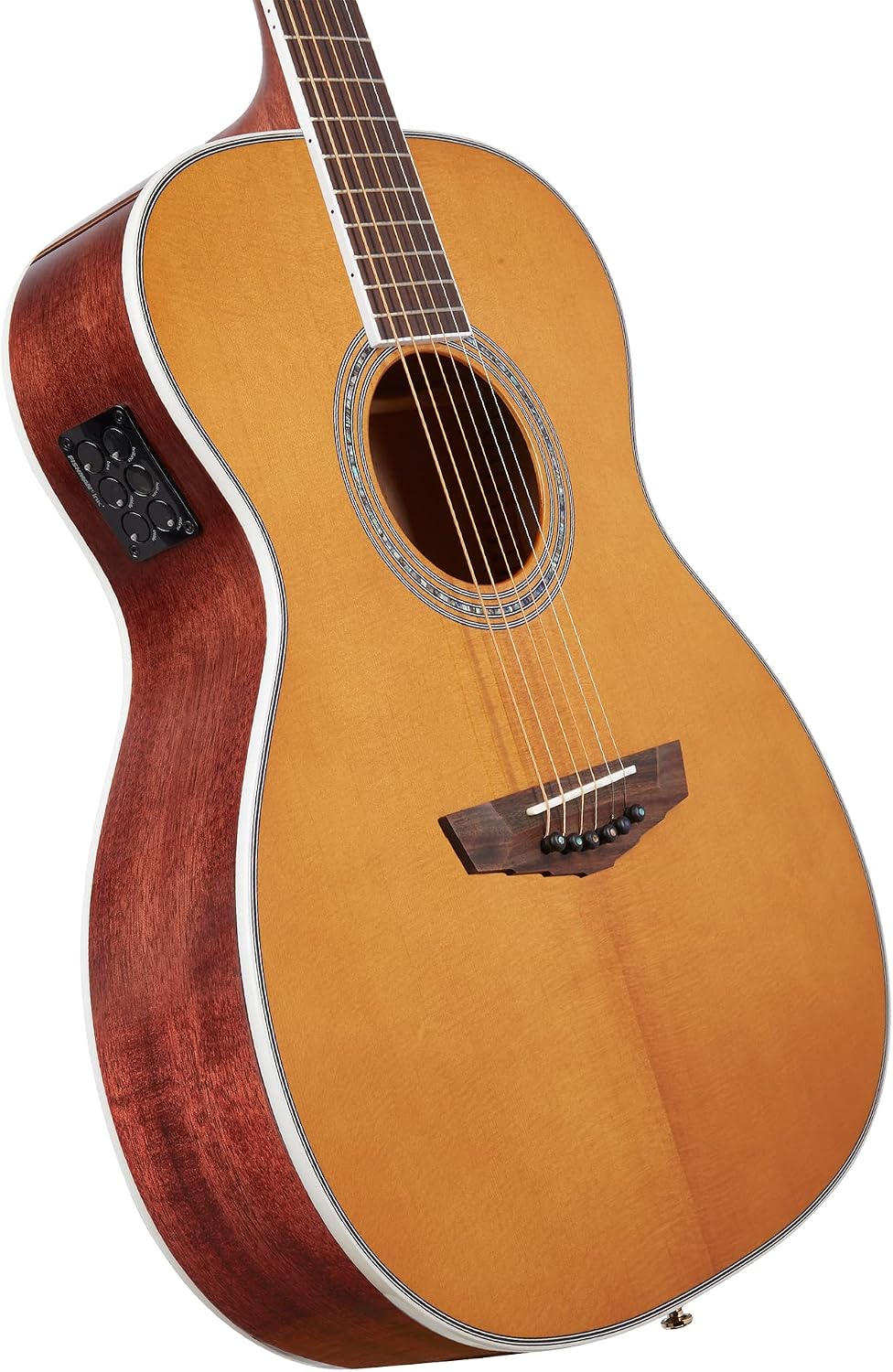 D'Angelico 6 String Acoustic-Electric Guitar, Right, Ocean Turquoise (DAEOMXTVNATGP)