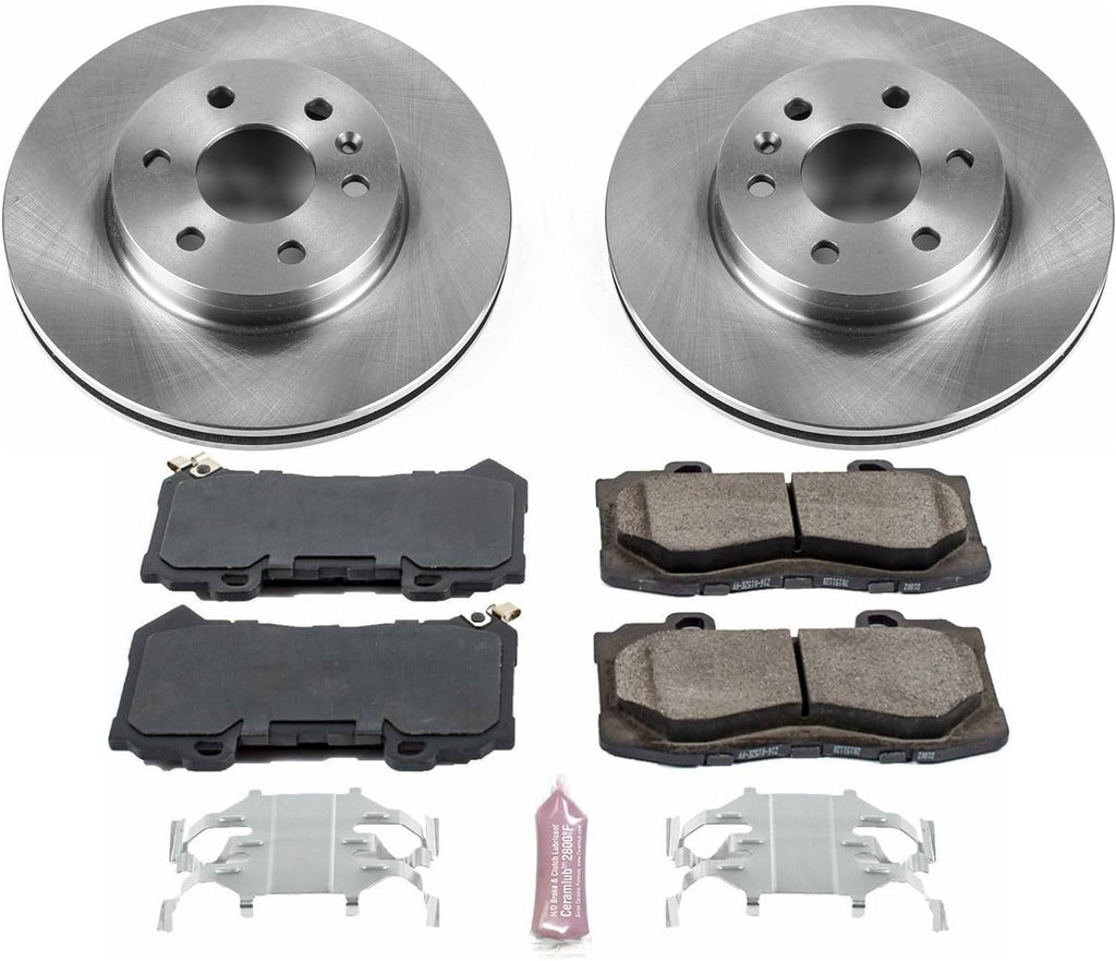 PowerStop Front Brake Kit for Chevrolet Colorado 2015-20 | GMC Canyon 2015-20 - Z17 Ceramic Brake Pads & Disc Rotors Replacement, KOE7126