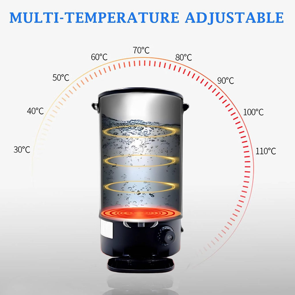 Electric Hot Coffee Kettle Warmer Stainless Steel Hot Coffee Dispenser Hot Coffee Boiler And Warmer with Independent Filter Quick-Temp or Boil for Tea Coffee 1300W 9.7 Liter Capacity