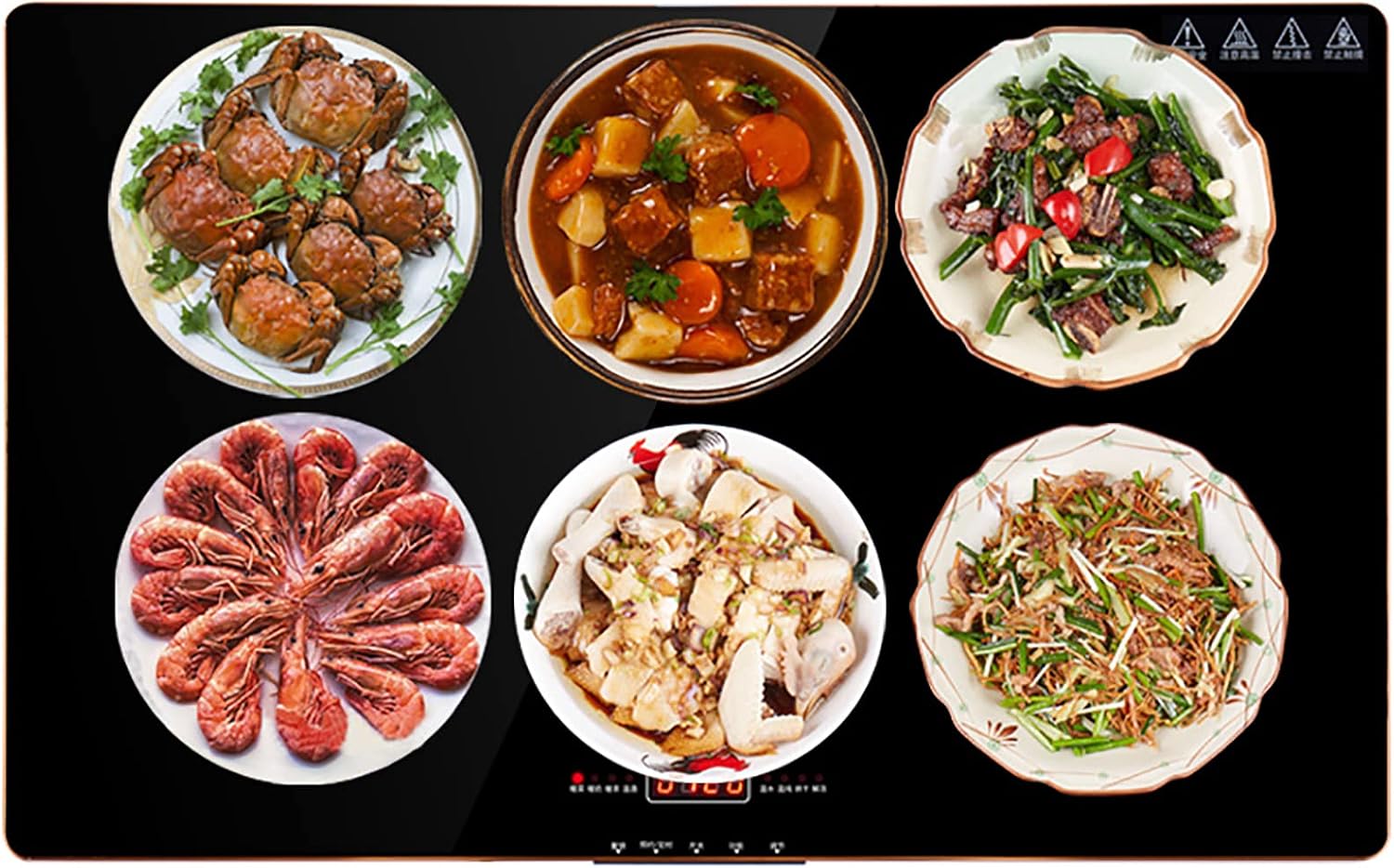 Plate Warmer Electric Food Warmer Plate Glass Warming Tray Electric Warming Tray Keeps Food Hot with AdjusTemperature Control Hot Plate for Buffets Parties Home Dinner