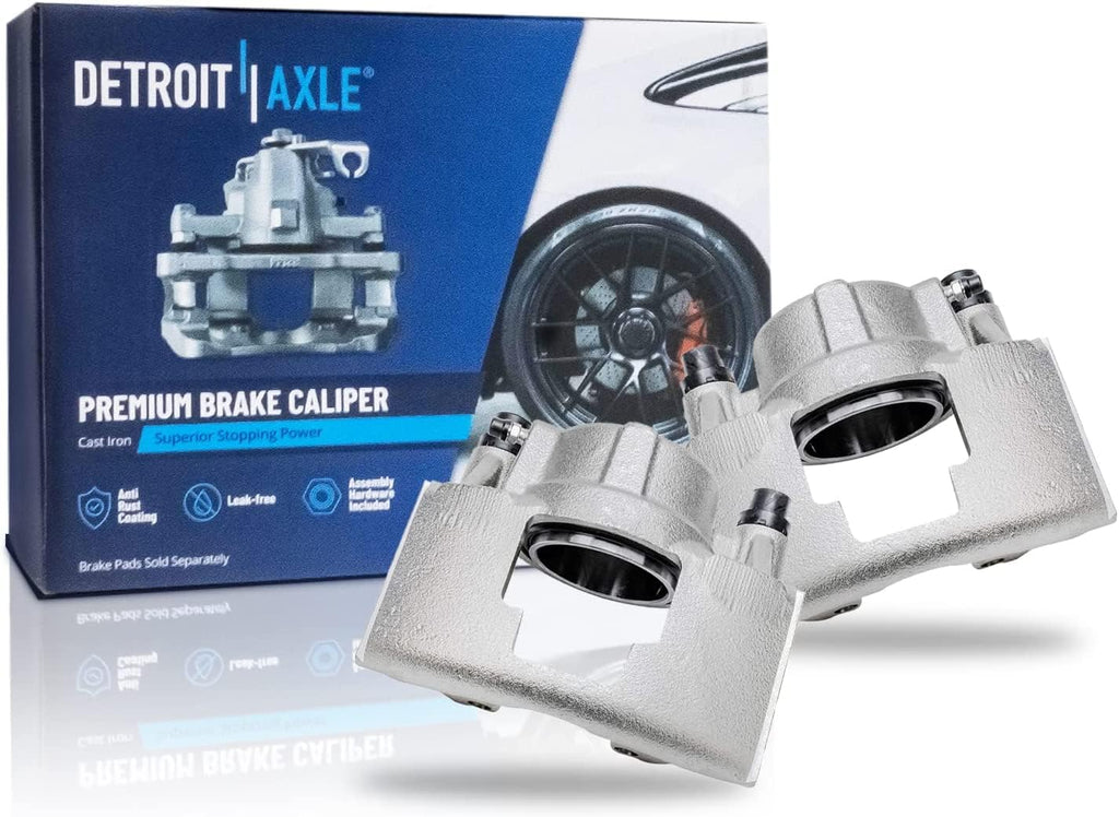 Detroit Axle - Front Brake Kit for K1500 K2500 Pickup GMC Chevrolet Tahoe, Drilled & Slotted Brake Rotors Ceramic Brake Pads Brake Calipers Replacement