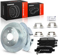 A-Premium 11.48 inch(291.7 mm) Rear Drilled and Slotted Disc Brake Rotors + Ceramic Pads Kit Compatible with Select Nissan Models - Altima 2002-2023, Juke 2011-2017, Maxima 2004-2008, Sentra 2007-2019
