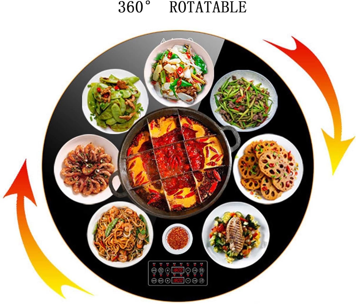 24' Electric Warming Tray, Multifunctional Hotplates with Adjustable Temperature and Touch,Tempered Glass Surface for Buffets Party, Parties,Dinners