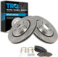 TRQ Front Brake Pad and Rotor Set Ceramic Vented Rotors Compatible with 2014-2016 Acura MDX