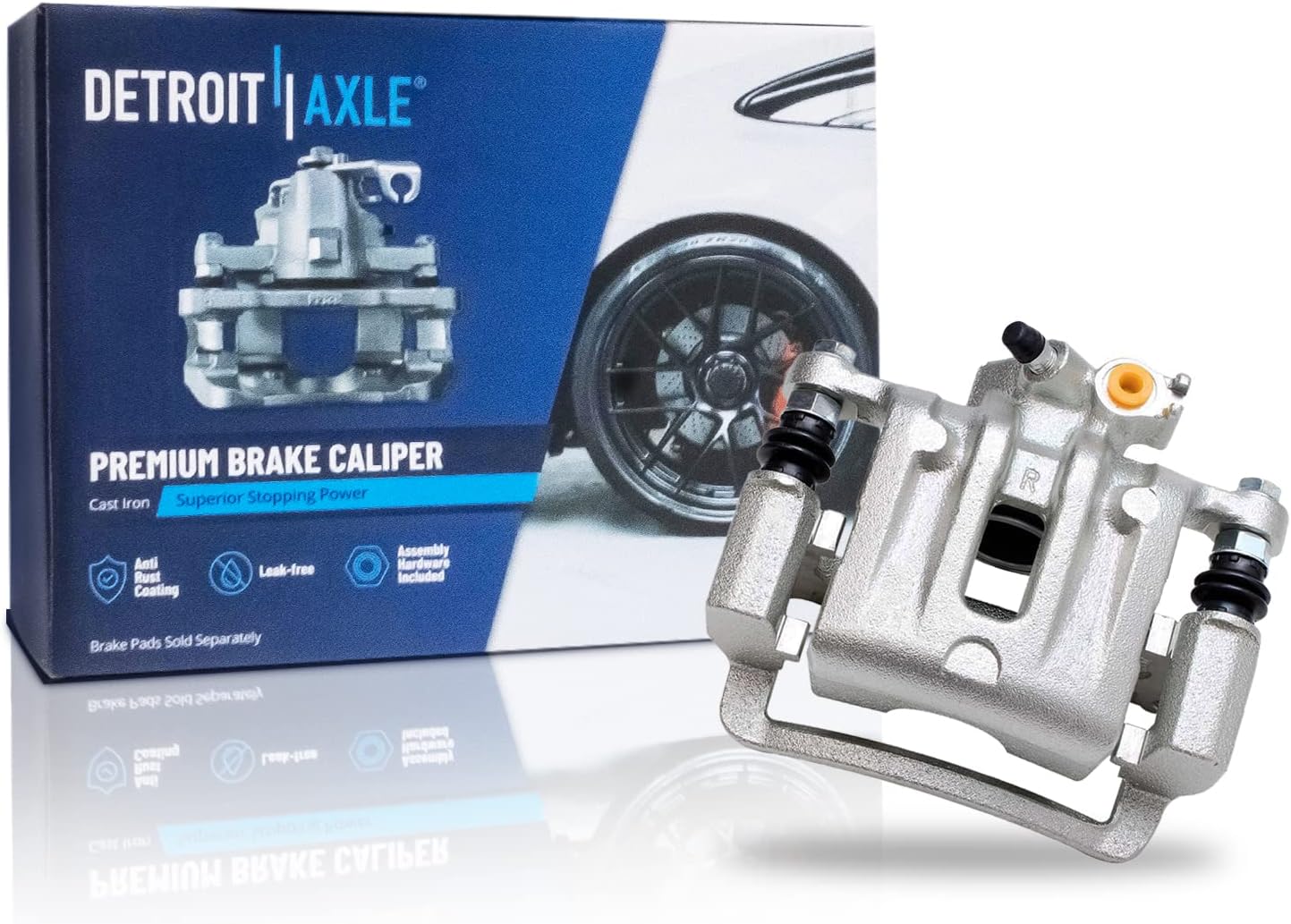 Detroit Axle - Rear Brake Kit for 2010-2017 Chevy Equinox GMC Terrain Drilled & Slotted Brake Rotors Right Brake Caliper Brakes Pads 2011 2012 2013 2014 2015 2016 Replacement : 11.93' inch Rotor