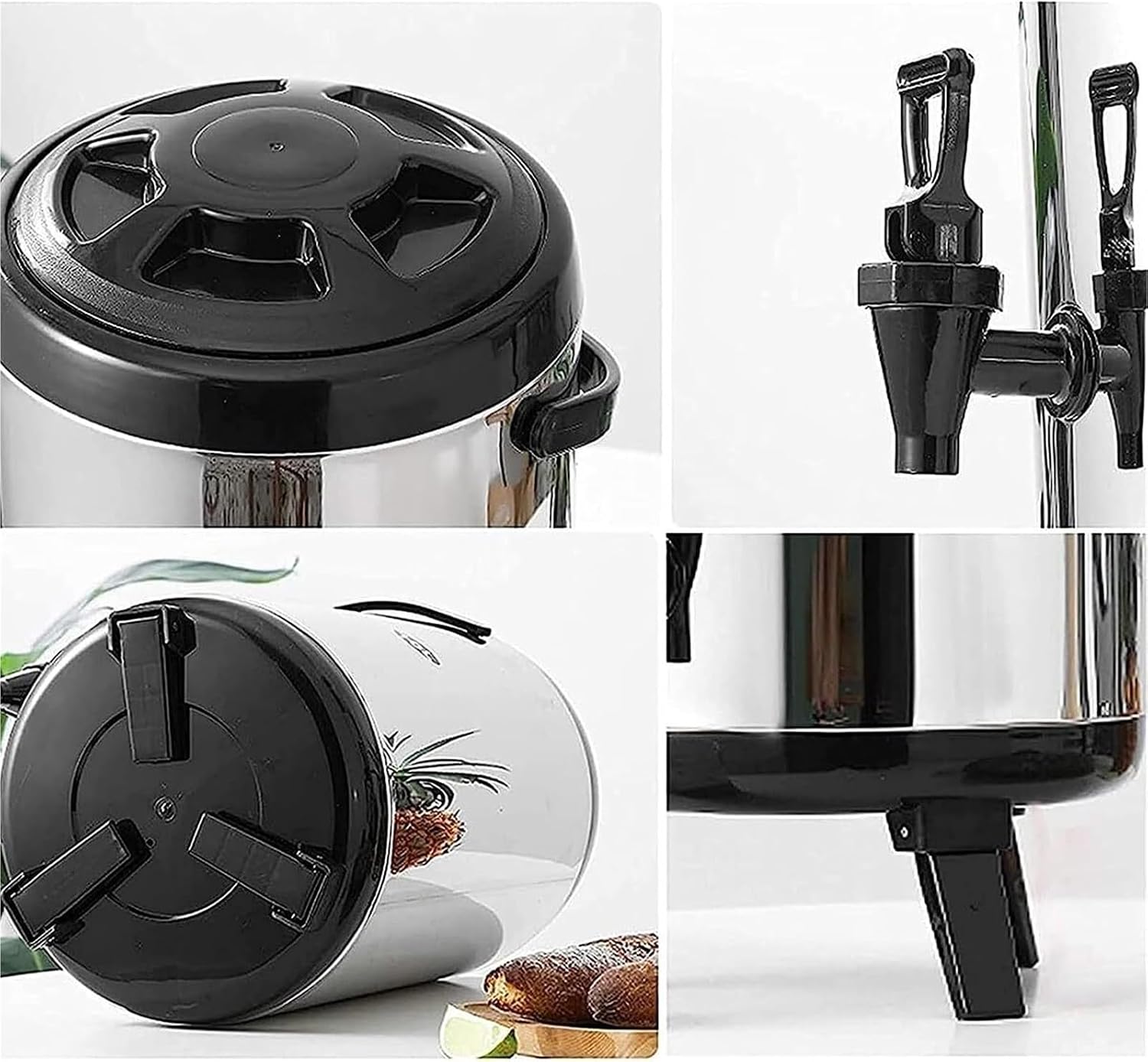 Catering Urn Hot Water Dispenser - Stainless Steel Insulated Bucket For Beverages And Milk Tea With Faucet(10L)