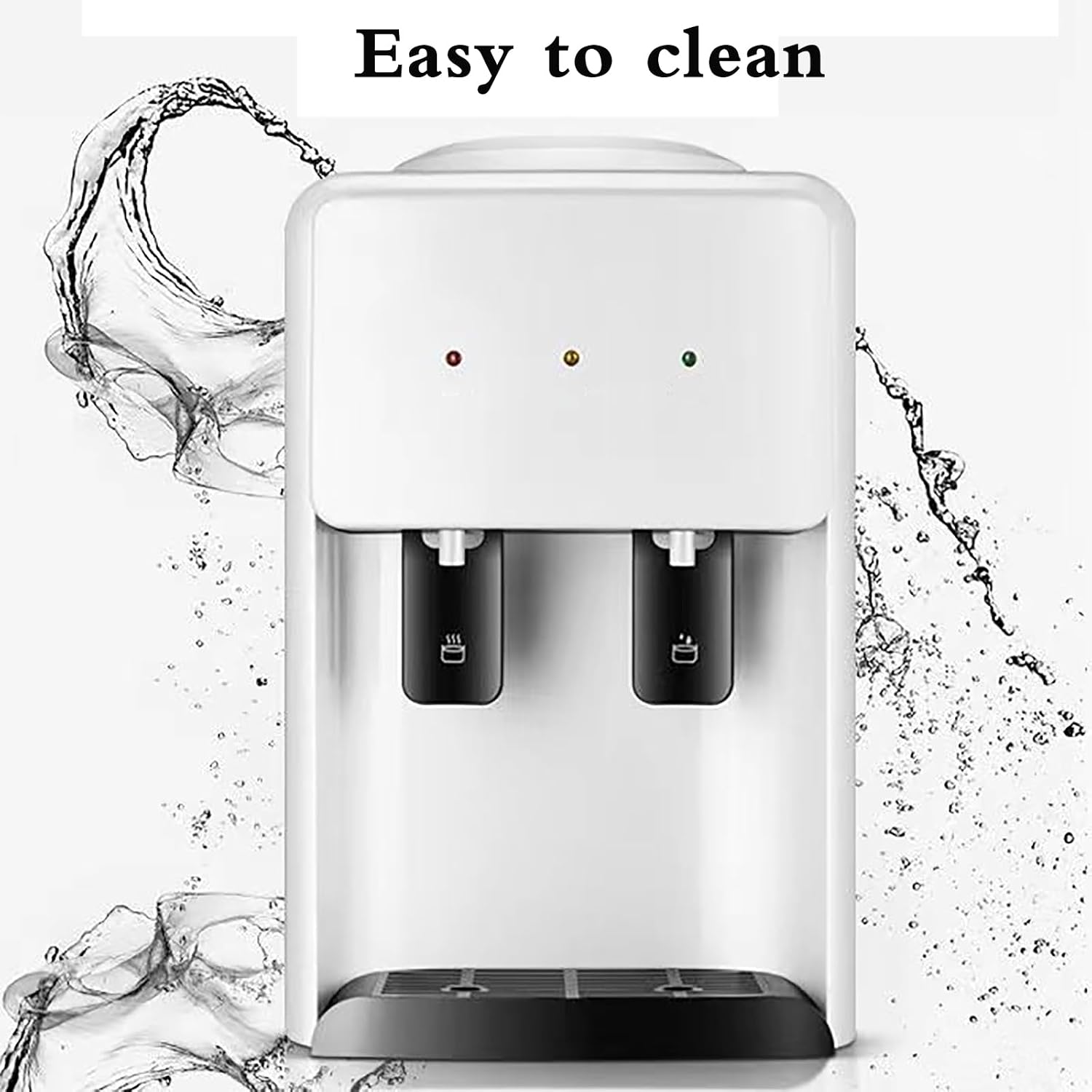 Portable Water Dispenser, Hot Cold Function, High Capacity Electric Dispenser with 2 Tap and Stainless Steel Inner Container, Bottled Water Desktop Water Machine
