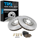 TRQ Front Brake Pad and Rotor Set Ceramic Vented Rotors Compatible with 2016-2021 Fiat 500X 2017-2022 Jeep Compass 2015-2021 Renegade