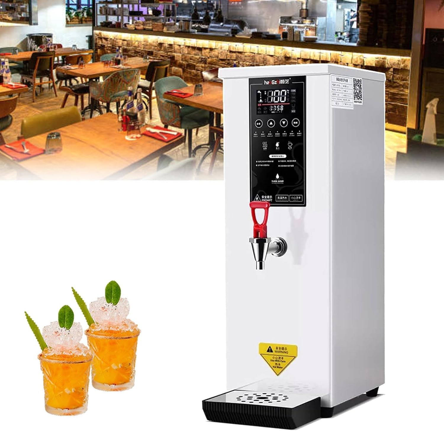 Commercial Hot Water Boiler,Autofill Hot Water Dispenser,with Digital Control Panel, Auto Temperature Control,for Tea & Coffee (White)