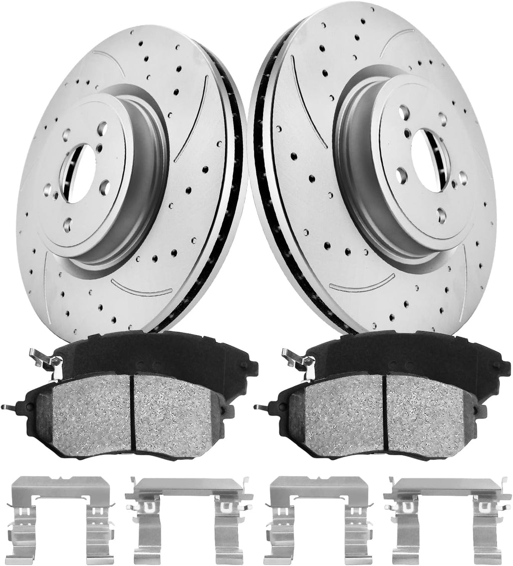 Brake Pads and Rotors Kit Front Automotive Replacement Brake Kits Compatible with 2014-2018 Subaru Forester, 2010-2014 Outback, Brakes and Rotors 31408 D1078-7983 Brake Kit Geomet （12.4in）