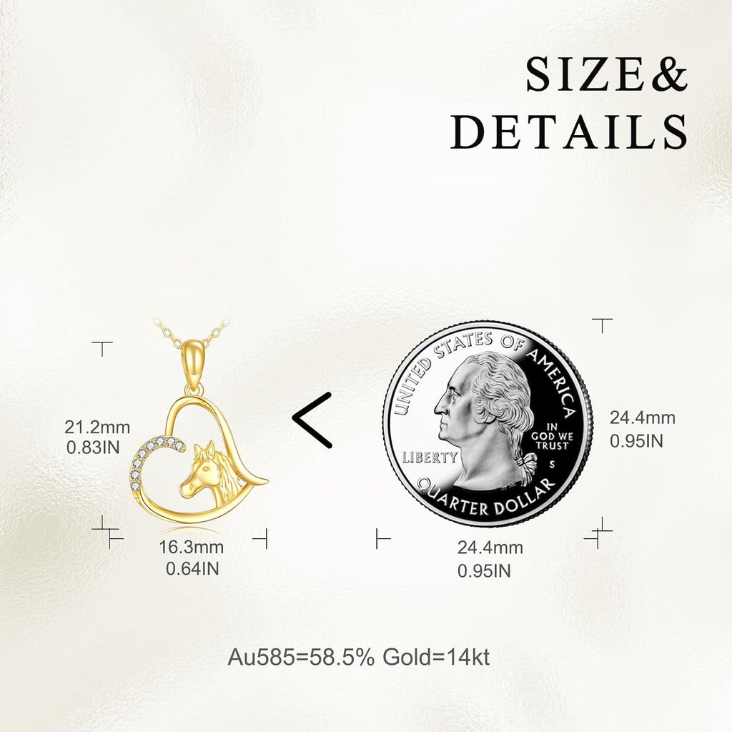 KECHO Christmas Gifts 14k Solid Gold Animals Necklace for Women Giraffe Bee Elephant Ladybug Koala Axolotl Horse Unicorn Cat Necklaces Pendant Jewelry Mothers Day Birthday for Mom Wife Friends