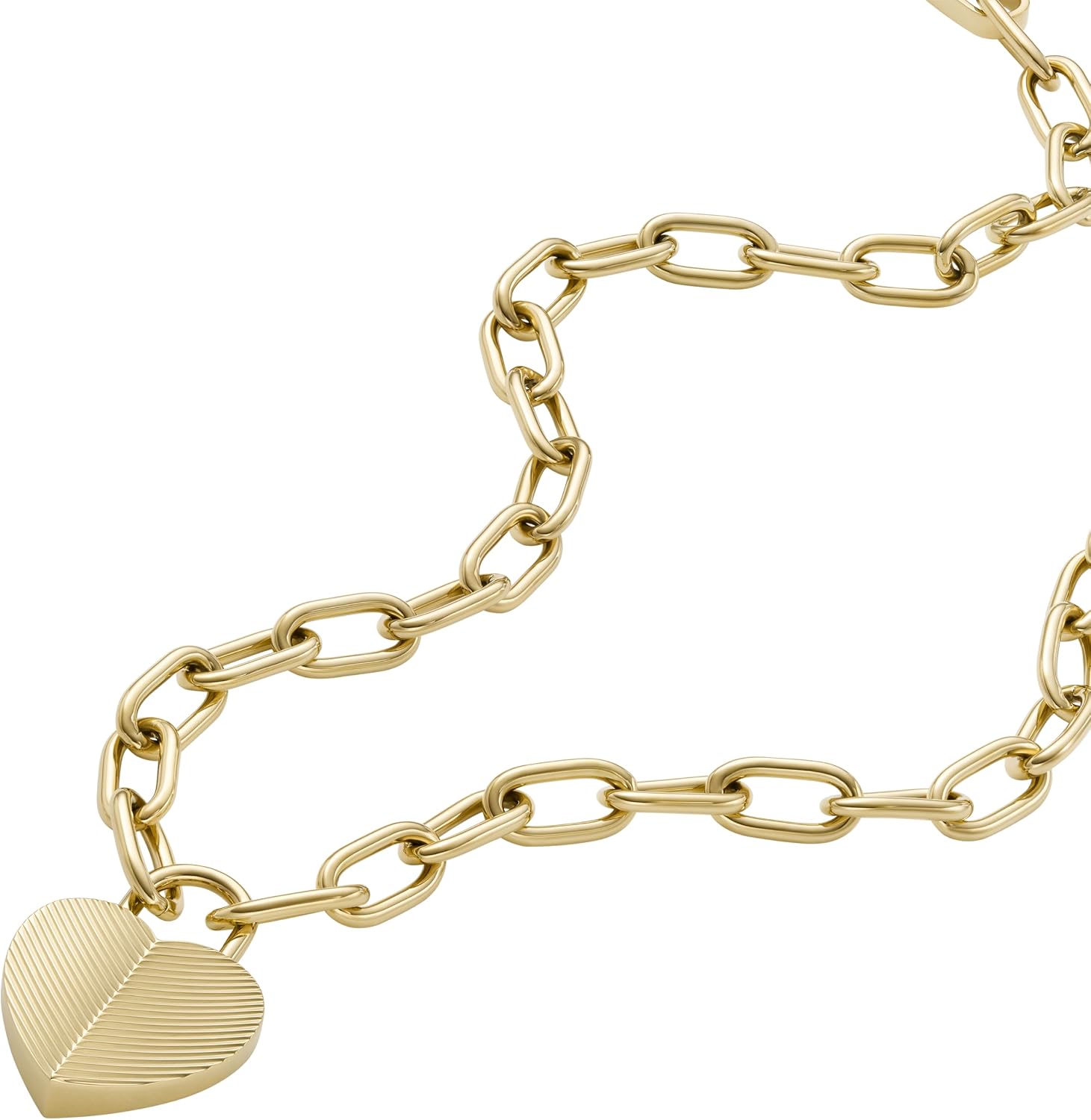 Fossil Women's Gold-Tone Stainless Steel Pendant Chain Necklace for Women