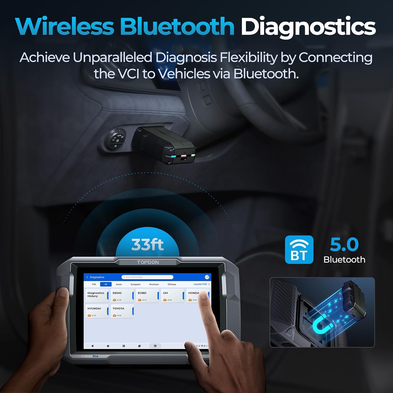 TOPDON Bidirectional Scan Tool, 2026 New ArtiDiag900 Lite Automotive Diagnostic Tool for Full System, Scanner for Car with Active Test, 8 Reset, Wireless OBD2 Scanner Diagnostic Tool for All Vehicles
